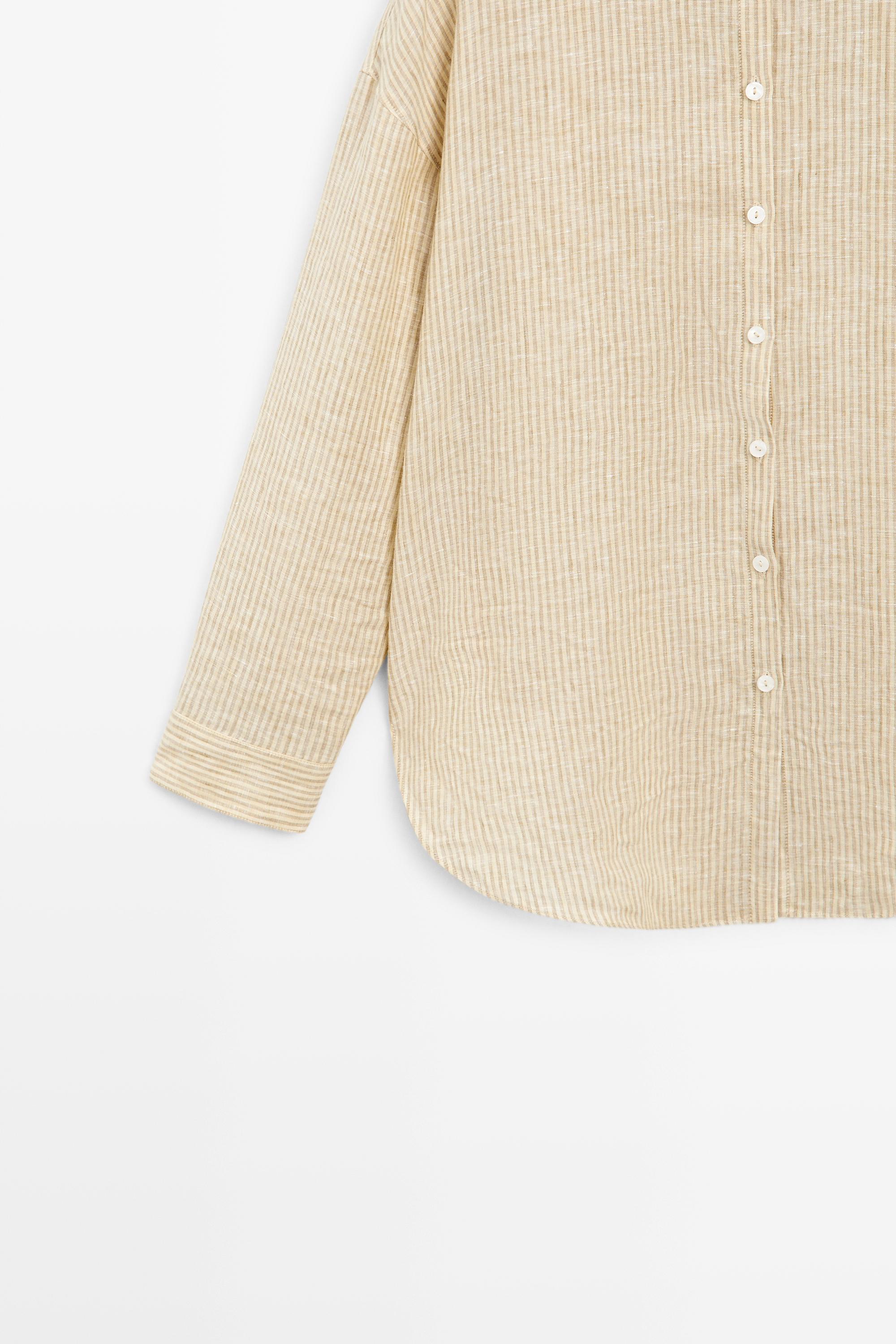 100% linen striped shirt